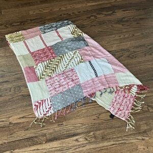 Lightweight cotton batik print summer square scarf wrap